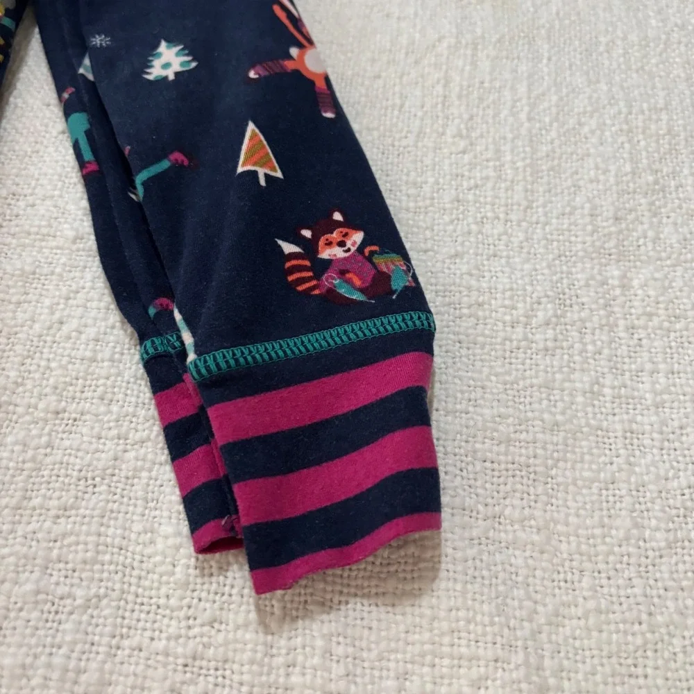 Matilda Jane Girls Pajama Set Size 6 Navy Winter Animals Polka Dot Henley PJ Set